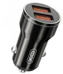 XO CC48 2xUSB-A autós töltő 2, 4A, Type-C kábellel fekete (XO-CC48) (XO-CC48)