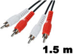Laptophardware 1, 5m sztereó 2xRCA összekötő kábel (RCA - RCA)