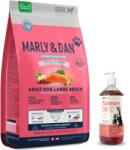  marka niezdefiniowana Marly & Dan Felnőtt Kutyáknak Nagy Termésű Friss Lazac Holisztikus & Hipoallergén 12kg Száraz Eledel + Lab-V Lazacolaj 100% Minden Korú Kutyáknak és Macskáknak 1000ml Hidegen Saj