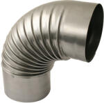 V. A. P. K Füstcső könyök, V. A. P. K. Dymo, ezüst, 152 mm / 90°, EN 1856-2 tanúsítás, lemezvastagság: 0, 4 mm (TC221737)