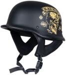 W-Tec Motoros sisak W-TEC Black Heart Feldberg, retro megjelenés, kivehető és mosható belső tér, gyorsrögzítés, állítható Y-pánt fekete M(57-58)