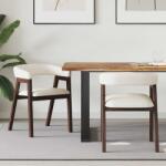 vidaXL Étkező Székek 2 pcs Világos Barna 54 x 57 x 73 cm Tömör Gumi Fa (42020420)