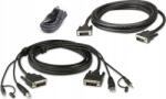 ATEN KVM Csatlakozókábel [1x DVI-D dugó, USB 2.0 dugó, A típus, Jack dugó, 3, 5 mm-es - 1x DVI-D dugó, USB 2.0 alj, A típus, Jack dugó, 3, 5 mm-es] 1.80 (60692K) (60692K)