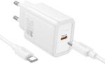  Phone charger Hoco USB C QC PD 30W + cable USB C to USB C N62 white (6942007648783) - marketzone