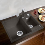 BLANCO Metra 6 gránit mosogató 61, 5x50 cm, lefolyógarnitúrával, vulkánszürke 527295 (527295)