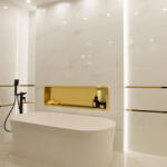 BALNEO WALL-BOX ONE süllyesztett inox polc 90x30x10 cm peremmel, arany OB-BR6 (OB-BR6)