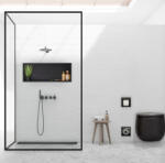 BALNEO WALL-BOX ONE süllyesztett inox polc 90x30x10 cm peremmel, matt fekete OB-BL6 (OB-BL6)