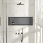 BALNEO WALL-BOX ONE süllyesztett inox polc 90x30x7 cm peremmel, gun metal B0101060304-8 (B0101060304-8)