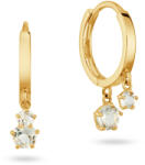 Jackie Gold 14K női arany fülbevaló fehér topáz kővel JKE25.578 (JKE25.578)