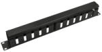 WALISEC rackszekrény kiegészítő - CM-04 (Kábel rendező panel, Gyűrű panel fém takaróval, 1U(19"), fekete) (CM-04)