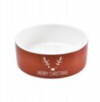 Barry King Marry Christmas kutyatál, kerámia, piros (14587)
