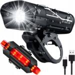 Alogy Kerékpár Lámpa Szett Első Hátsó Led Usb Kerékpár Lámpa (Lampka rowerowa LED przód tył lampki 72395)