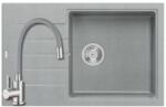 Quadron 1361+SAP4-F090GY - Quadron PETER 111 gránit mosogató (780x500 mm, 1 medence+csepegtető ) silver stone + Zegor álló csaptelep szürke szett (1361+SAP4-F090GY)