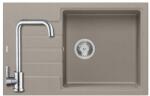 Quadron 1328+SAP4-B090 - Quadron PETER 111 gránit mosogató (780x500 mm, 1 medence+csepegtető ) soft taupe + Zegor rozsdamentes csaptelep szett (1328+SAP4-B090)