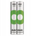 GP Batteries Nagy kapacitású Aaa R03 Ni-MH Gp újratölthető akkumulátor ReCyko 650mAh 2 db (GP65AAAHCER21-2TLB2)