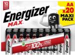 Energizer Elem AA ceruza LR06 Max 20 db/csomag, Energizer (64324)