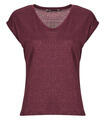 Only Rövid ujjú pólók ONLSILVERY S/S V NECK LUREX TOP JRS Bordó EU L