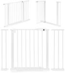 EcoToys Biztonsági korlát 74-105 cm lépcsőkhöz és ajtókhoz acél kiegészítő panelekkel fehér ECOTOYS