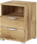  Éjjeliszekrény 2 fiókkal Wotan tölgy színben 16 mm - NAKA (wipPUNASN02DWDWSS3010)