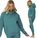 Dkaren melegítő szett, Size S, türkiz, vastag pamut pulóver és leggings