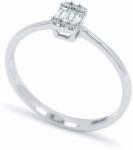 White & Black Baguette gyémánt eljegyzési gyűrű - fehérarany - 0, 13 karát (AU14198)