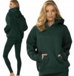 Dkaren Női melegítő szett, XS, zöld, pamut, kapucnis pulóver, leggings, 95% pamut
