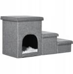 PawHut kutya- és macskalépcső, 3az1ben, barlang, tároló, 73cm (D06-172V00LG)