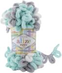 alize Puffy Color 6408 - menta, szürke, fehér (kötés kézzel, ) (2558)