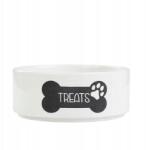Homla Treats kutyatál, fehér, 16×7cm, dolomit (221242)