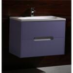 InterCeramic Конзолен шкаф за баня InterCeramic ICP 8246P "ЦВЕТИ" - PVC, лилаво-бял с умивалник от полирезин (ICP 8246P "ЦВЕТИ")