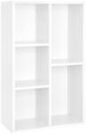 VASAGLE Bibliotecă modernă albă, 80x50x24 cm, 5 rafturi, design vers (LBC25WTV1) Raft