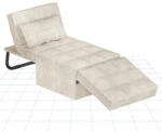 FLEXISPOT 4 az 1-ben összecsukható kanapéágy, bézs- egyszemélyes fotelágy, összecsukható puffal, 6 fokozatban állítható háttámlával és párnáva (XC-TB1)