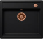 SCHOCK Schock Mono N-100 konyhai mosogatótálca 570 x 510 mm Cristadur Puro, intenzív fekete és szűrőkosár, távműködtető gomb, túlfolyó takaró Réz (SETMN100PUPVCOB)