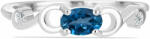  Ezüst Gyűrű London Kék Topázzal és Fehér Topázzal, Y60203/57