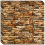 Macvi 200 darabos készlet Öntapadós 3D tapéta 3D, kívülről puha hab, modern design, bármilyen térbe illeszkedik, vízálló, méret 70x77, Macvi®, barna kő tégla minta