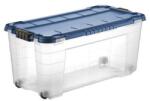 Tontarelli Tároló doboz 4UP fedéllel és kerekekkel, 80 l, átlátszó/kék