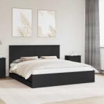vidaXL Рамка за легло с таблото Черно 180 x 200 cm Инженерна дървесина (3409434)