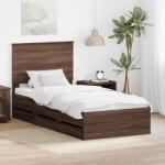 vidaXL Рамка за легло Кафяв дъб 100 x 200 cm Инженерна дървесина (3409495)