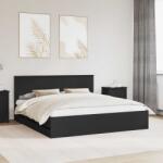 vidaXL Рамка за легло с таблото Черно 180 x 200 cm Инженерна дървесина (3407957)