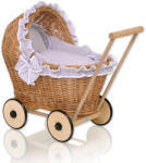  Fonott babakocsi szürke ágyneművel és puha béléssel - natúr - pepita - 36 515 Ft