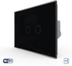 LIVOLO Intrerupator Dublu Cap Scara / Cruce Wi-Fi cu Touch LIVOLO standard Italian Negru (VL-FC2SNY-2G-3B)