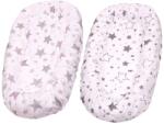 Kidizi Set 2 Huse tip cearceaf cu elastic roata pentru baby nest Kidizi Galaxy Grey Pink, include zona centrala impermeabila (5949551908340)