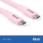 Club 3D USB-C - USB-C adat- és töltőkábel 2m rózsaszín (CAC-3002) (CAC-3002)