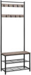  Fém előszobafal INDUSTRY 175 cm, fekete/szürkésbarna