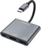 Wozinsky WHCH-01 USB-C HUB - PD 100W - HDMI 4K@30Hz - USB-A 10Gbps - Szürke (WHCH-01)