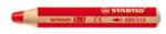 STABILO Színes ceruza, kerek, vastag, STABILO "Woody 3 in 1", piros (880/310) - mystock