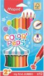 Maped Színes ceruza készlet, háromszögletű, vastag, MAPED "Jumbo", 12 különböző szín (834010FC) - mystock
