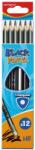 Keyroad Grafitceruza HB, radíros, háromszögletű 12 db/bliszter Keyroad Black (KR971550)