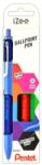 Pentel Golyóstoll nyomógombos 0, 35mm, Pentel iZee 4 db-os kék, piros, fekete, zöld (BX467-4) - tonerpiac