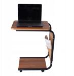 Magboss Mobil kávézóasztal, gurulós, sötét színű, laptop asztal, 65cm magas, 45×30cm felső lappal (12167)